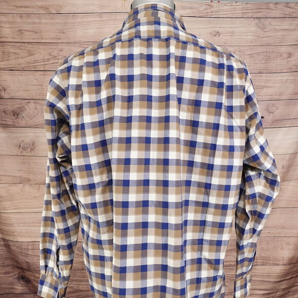 DANIEL CREMIEUX CLASSICS LONG SLEEVE CHECK BUTTON DOWN SHIRT MENS SIZE L LARGE - Picture 4 of 7